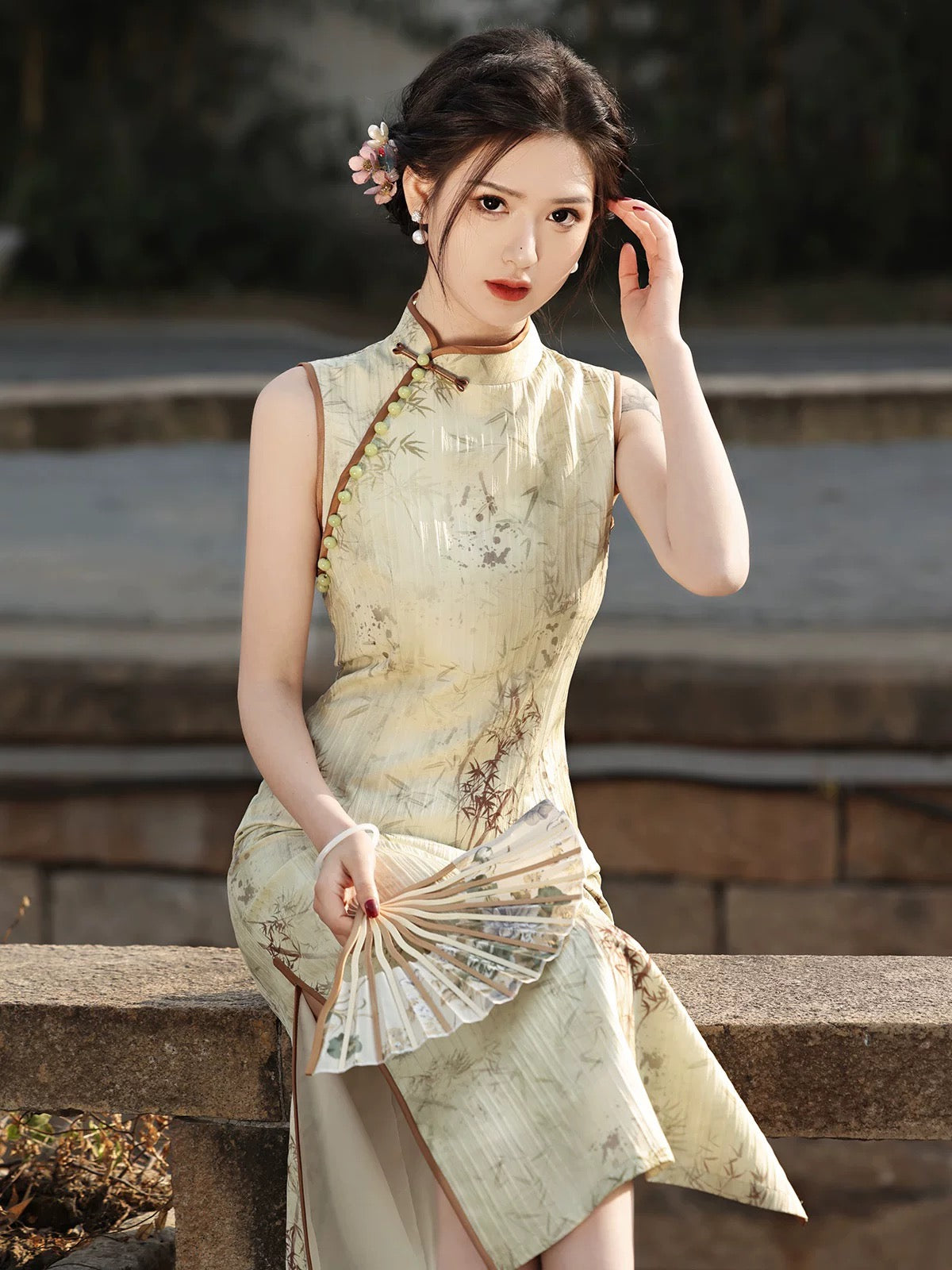 Bamboo Forest Cheongsam Dress Hanfu Story