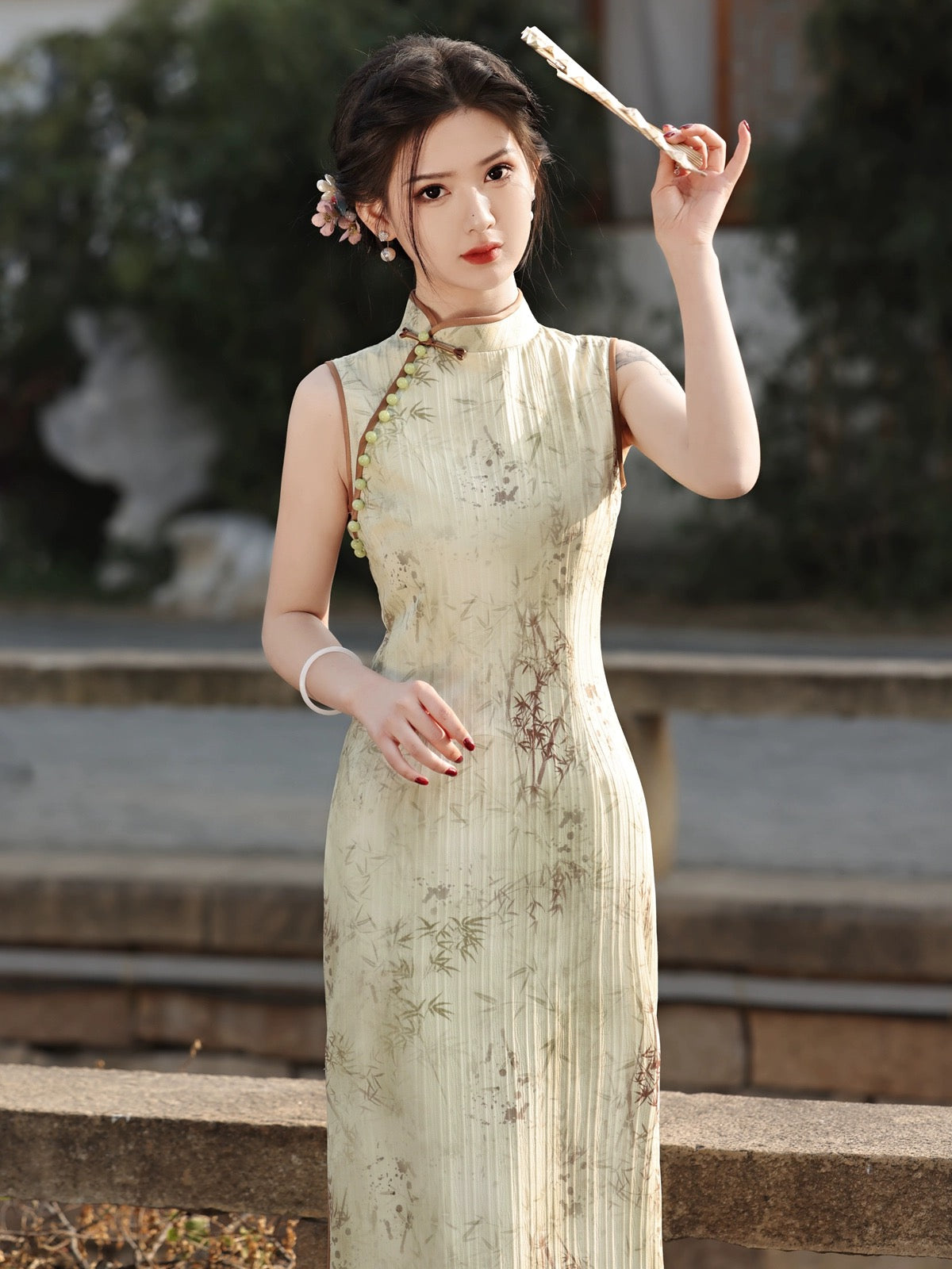 Bamboo Forest Cheongsam Dress Hanfu Story