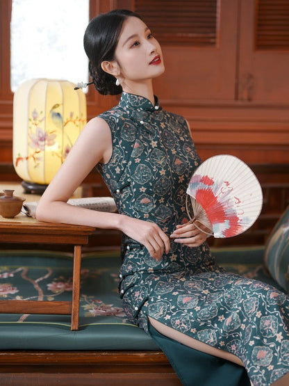 Elegant Classic Floral Cheongsam Hanfu Story