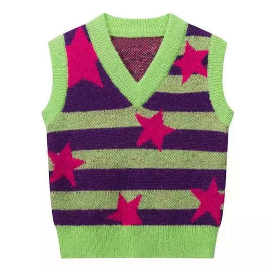 Vintage Star Striped Vest Boogzel Clothing