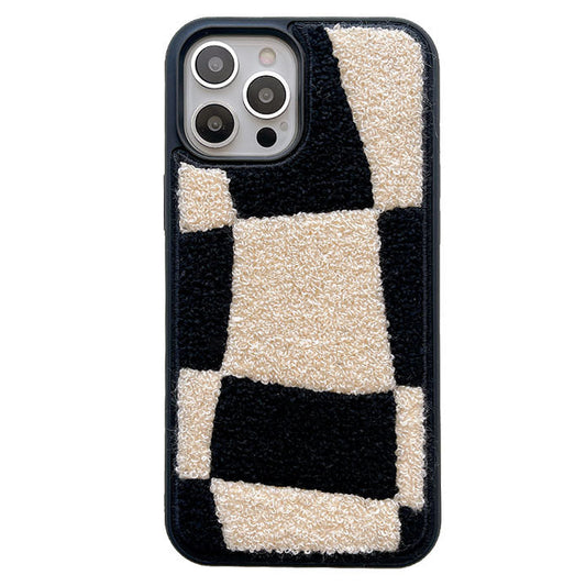 Fuzzy Plaid Teddy iPhone Case Boogzel Clothing