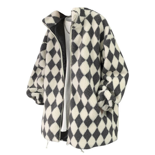 Black Plaid Zip Up Jacket Boogzel Clothing