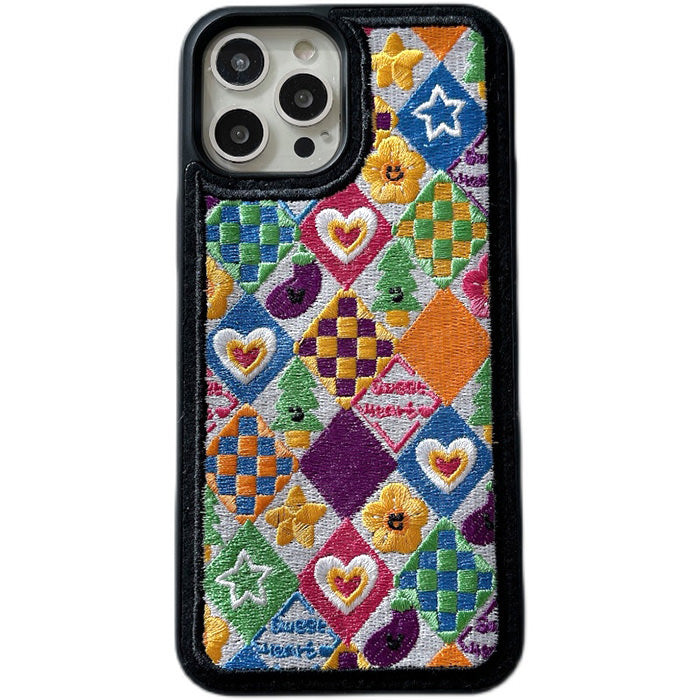 Vintage Heart Embroidery iPhone Case Boogzel Clothing