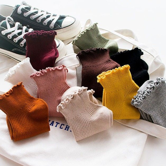 Frill Trim Knit Socks SpreePicky