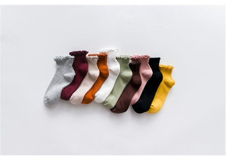 Frill Trim Knit Socks SpreePicky