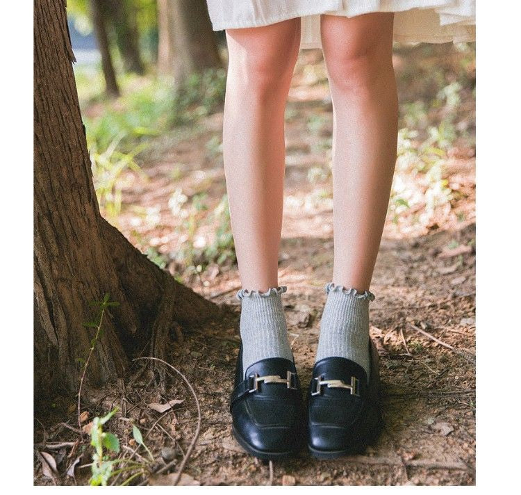 Frill Trim Knit Socks SpreePicky