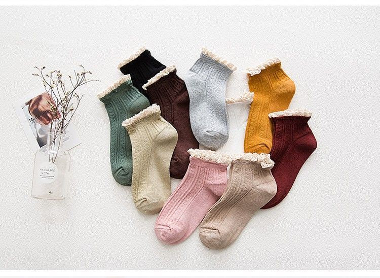 Lace Trim Knit Socks SpreePicky