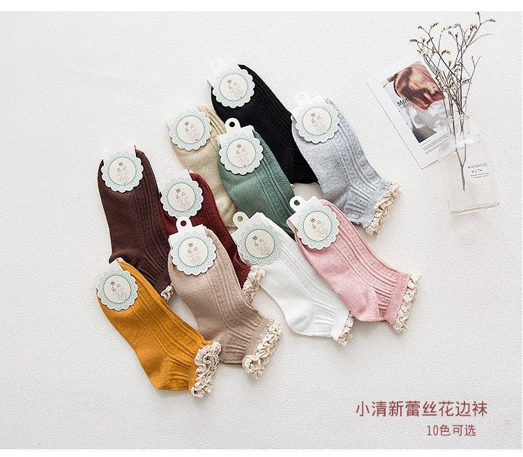 Lace Trim Knit Socks SpreePicky