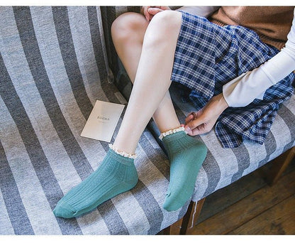 Lace Trim Knit Socks SpreePicky