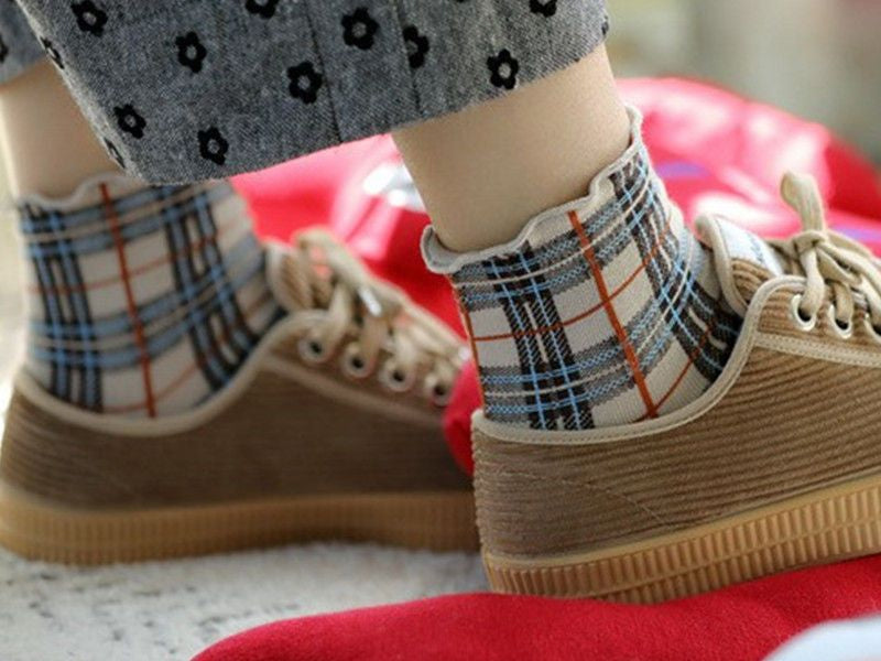 Plaid Knit Socks SpreePicky