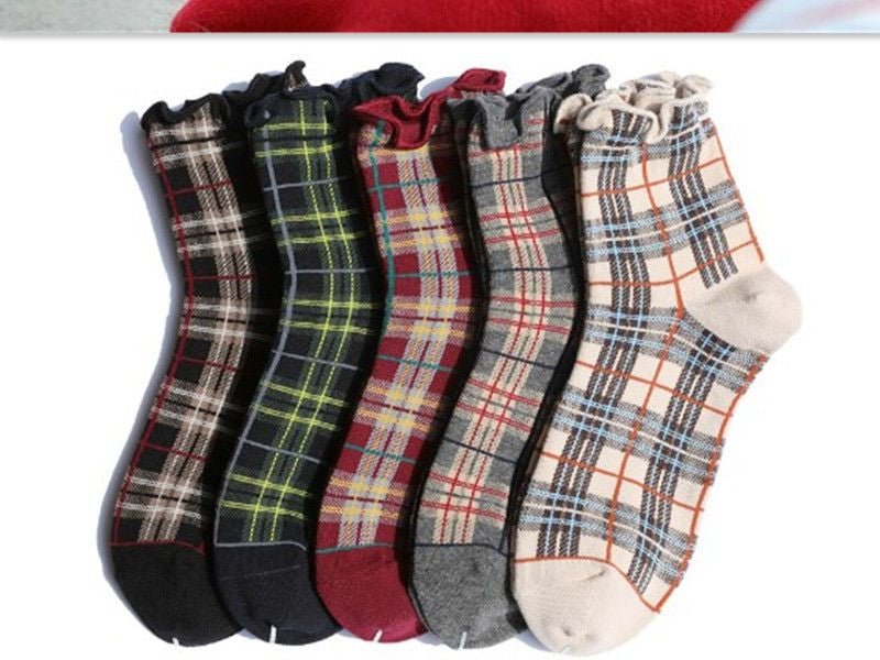 Plaid Knit Socks SpreePicky