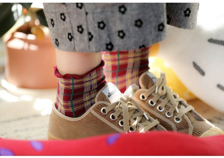 Plaid Knit Socks SpreePicky