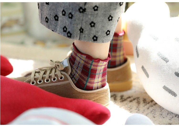 Plaid Knit Socks SpreePicky