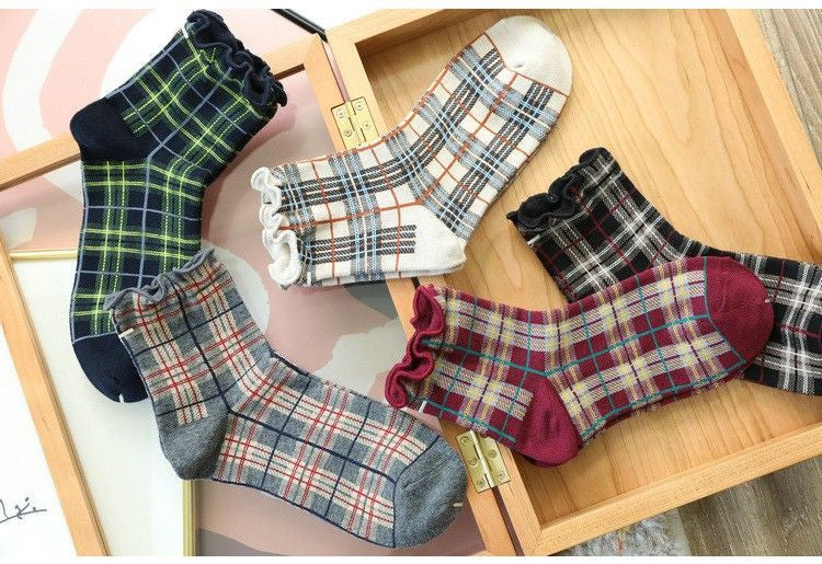 Plaid Knit Socks SpreePicky