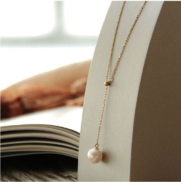 Faux Pearl Drop Necklace SpreePicky