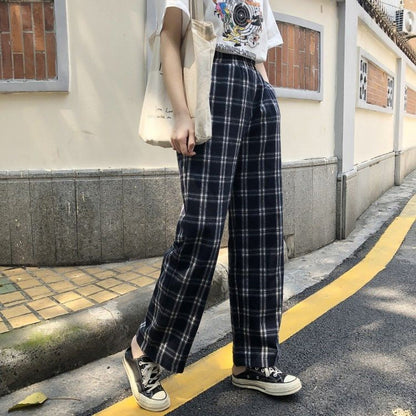 Plaid Straight Leg Pants SpreePicky