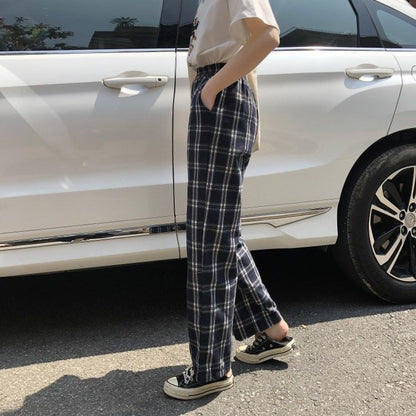 Plaid Straight Leg Pants SpreePicky