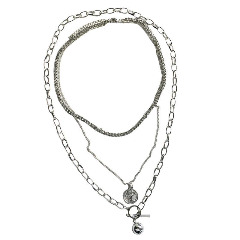 Metal Pendant Layered Choker Necklace SpreePicky