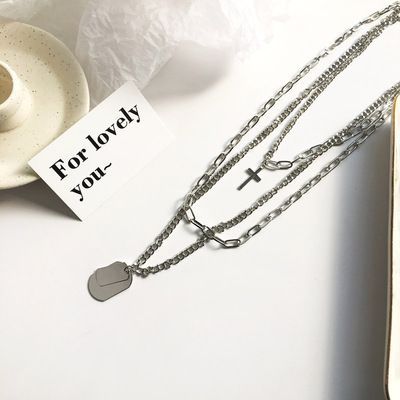 Metal Pendant Layered Choker Necklace SpreePicky