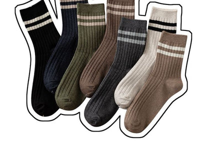 Set of 4: Striped Ribbed Socks SpreePicky