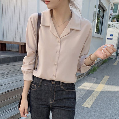 Long Sleeve V-Neck Blouse mySite