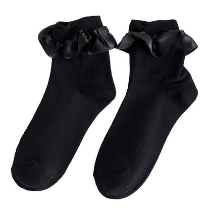 Set of 3: Ruffle Trim Socks SpreePicky