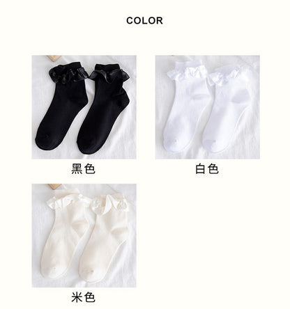 Set of 3: Ruffle Trim Socks SpreePicky