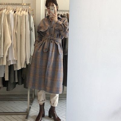 Plaid Long Jacket mySite