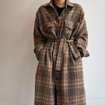 Plaid Long Jacket mySite