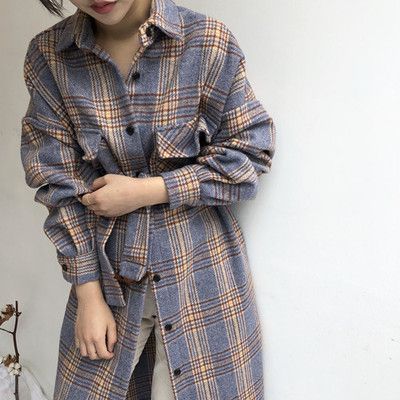 Plaid Long Jacket mySite