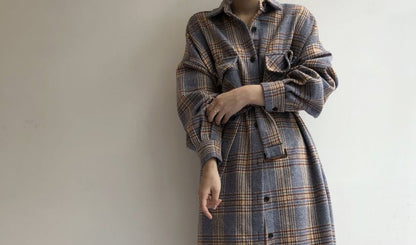 Plaid Long Jacket mySite