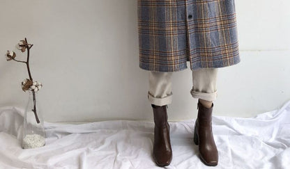 Plaid Long Jacket mySite