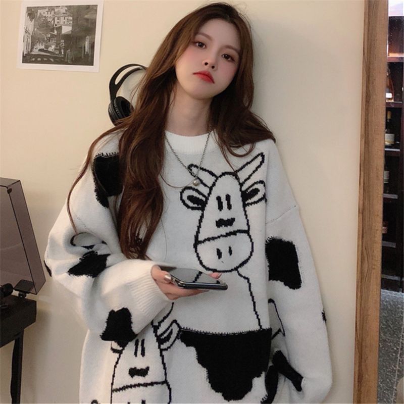 Cow Print Sweater SpreePicky