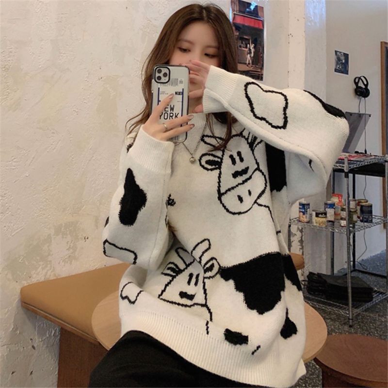 Cow Print Sweater SpreePicky