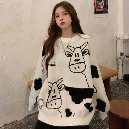 Cow Print Sweater SpreePicky