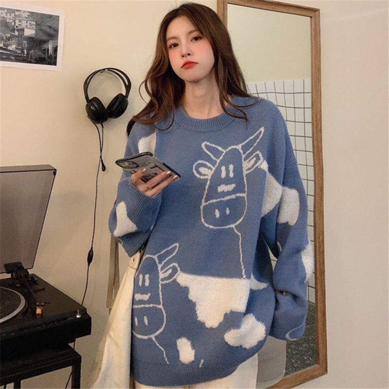 Cow Print Sweater SpreePicky