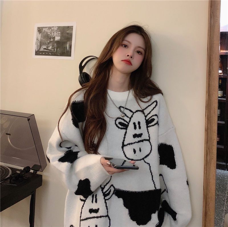 Cow Print Sweater SpreePicky