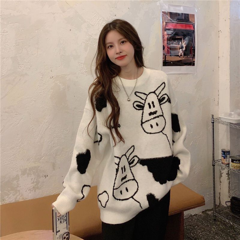 Cow Print Sweater SpreePicky