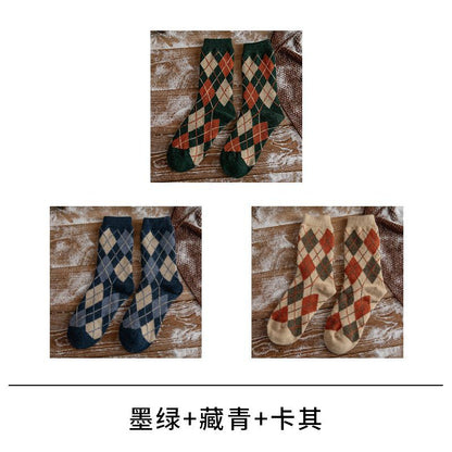 Set Of 3 Pairs: Argyle Socks SpreePicky