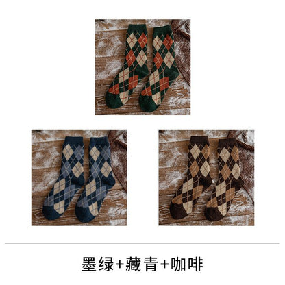 Set Of 3 Pairs: Argyle Socks SpreePicky