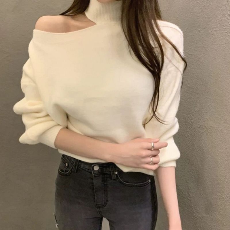 Turtleneck Cold-Shoulder Sweater mySite