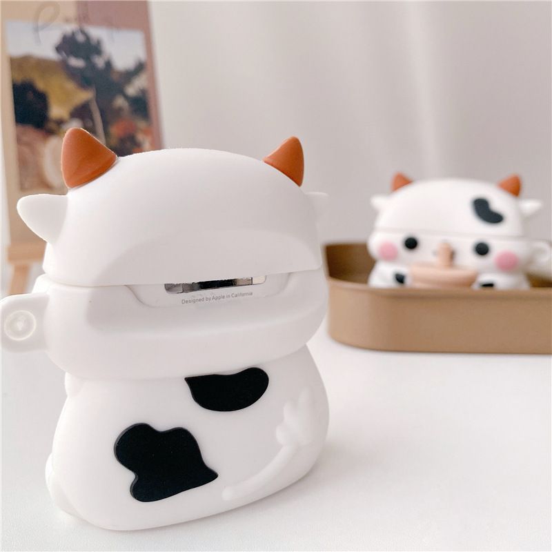 Cow Holding Bubble Tea AirPods Earphone Case Skin SpreePicky