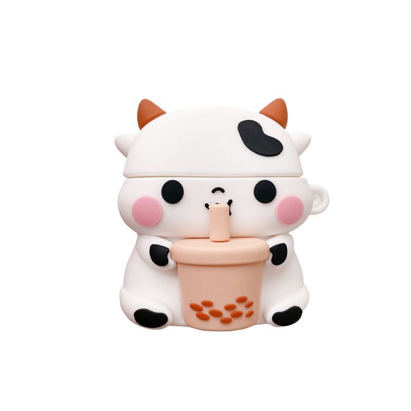 Cow Holding Bubble Tea AirPods Earphone Case Skin SpreePicky