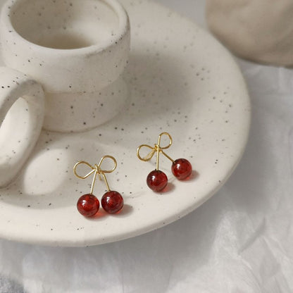 Sterling Silver Cherry Stud Earring SpreePicky