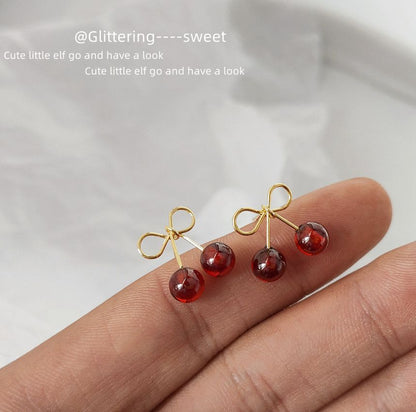 Sterling Silver Cherry Stud Earring SpreePicky