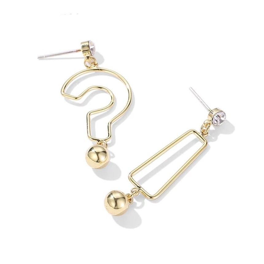 Question & Exclamation Mark Asymmetrical Dangle Earring Egirldoll