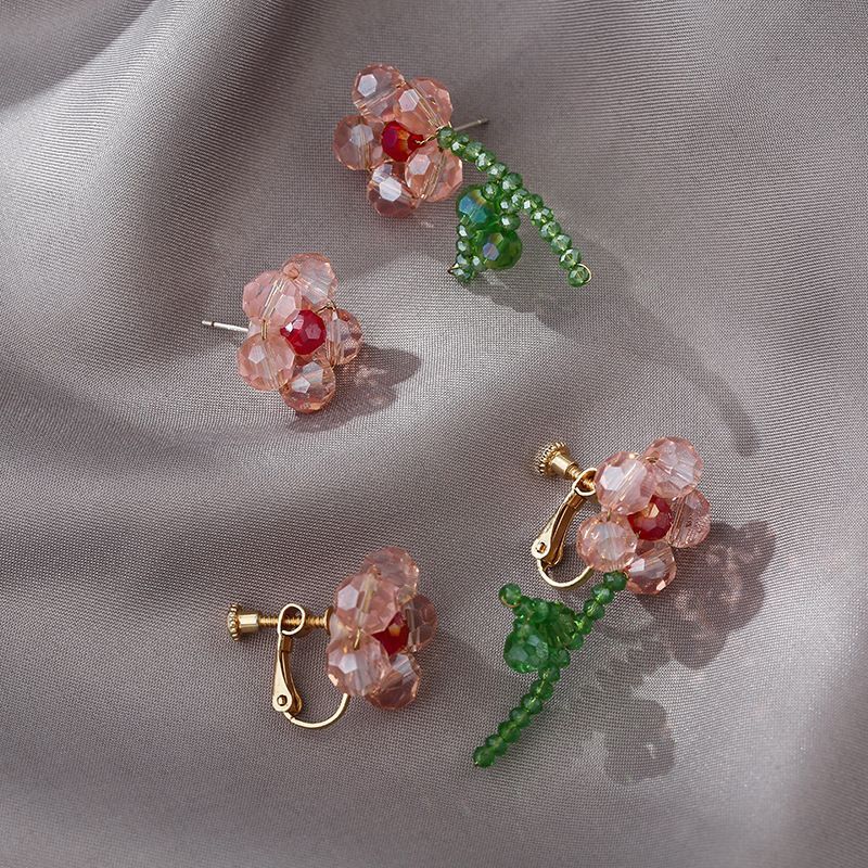 Flower Faux Crystal Earring Egirldoll