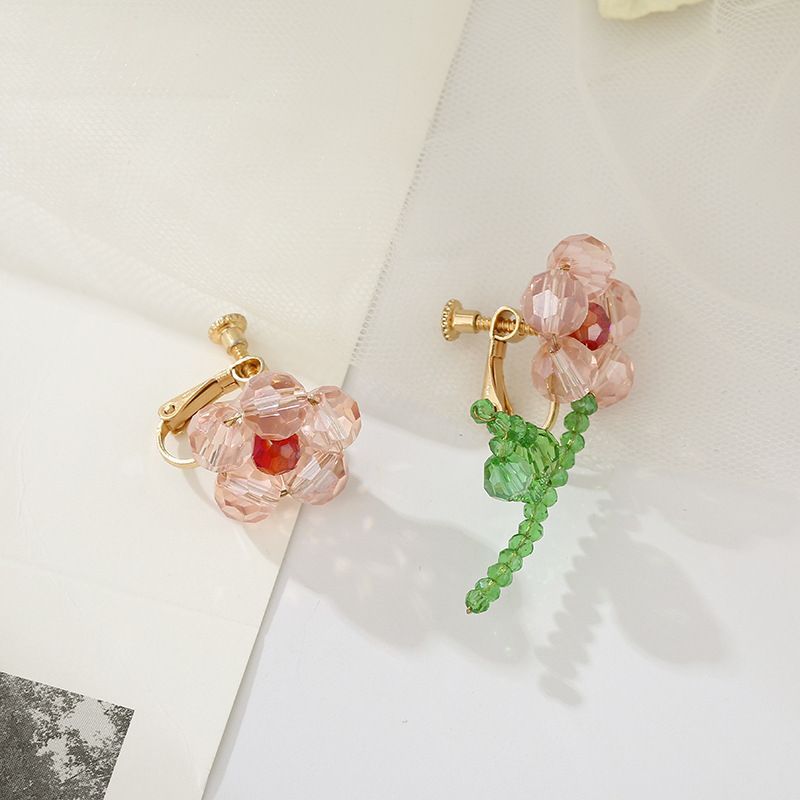 Flower Faux Crystal Earring Egirldoll