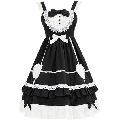 Lolita Lace Trim A-Line Overall Dress / Long-Sleeve Blouse / Petticoat Skirt / Headband / Set mySite