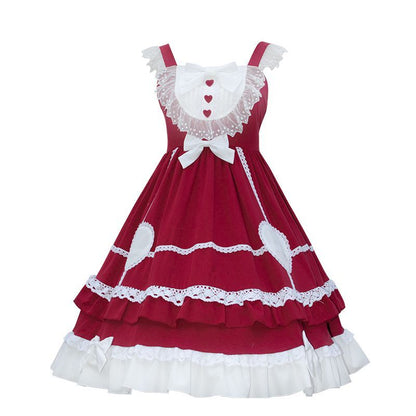 Lolita Lace Trim A-Line Overall Dress / Long-Sleeve Blouse / Petticoat Skirt / Headband / Set mySite